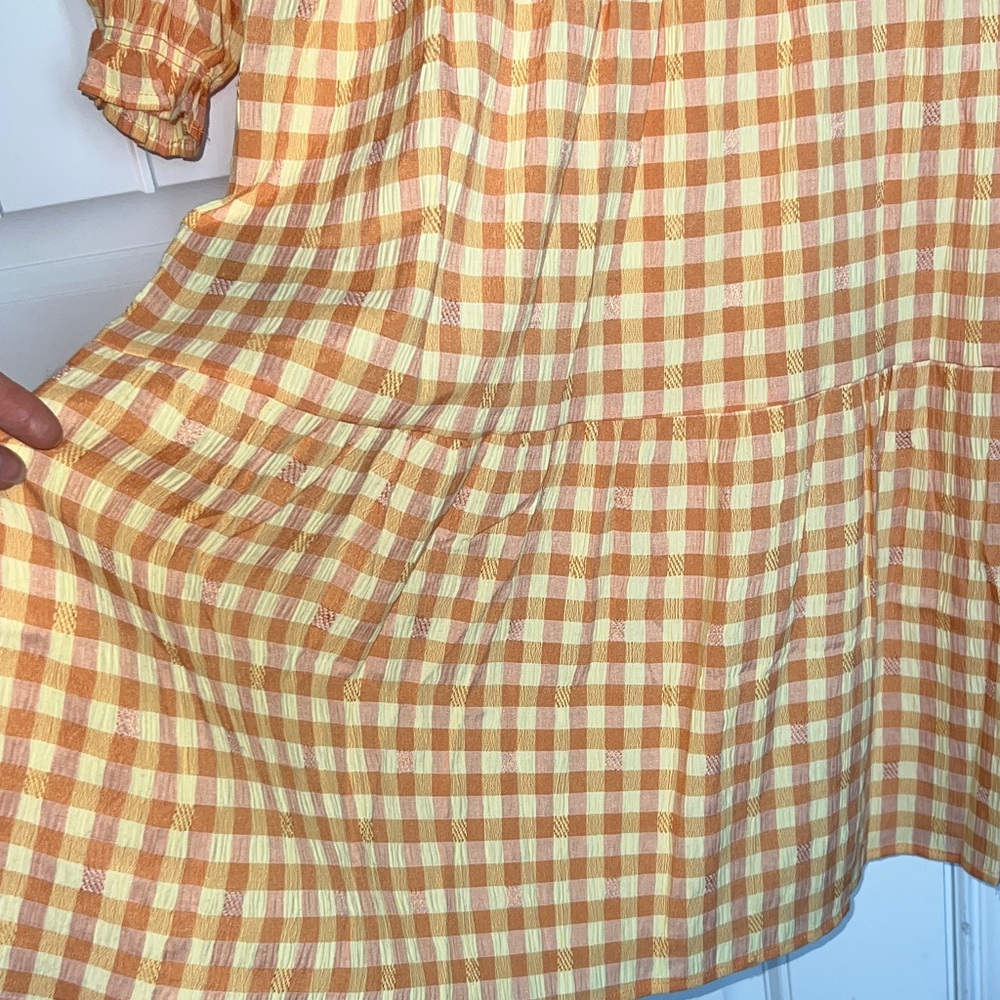 Nanette Lepore Orange Gingham Dress - Picture 8 of 9